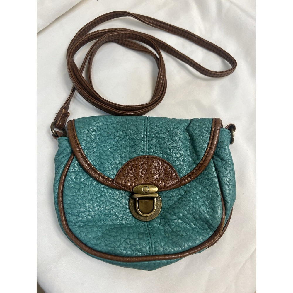 AMERICAN EAGLE OUTFITTERS Faux Pebbled Leather Small Crossbody Purse Green Y2K